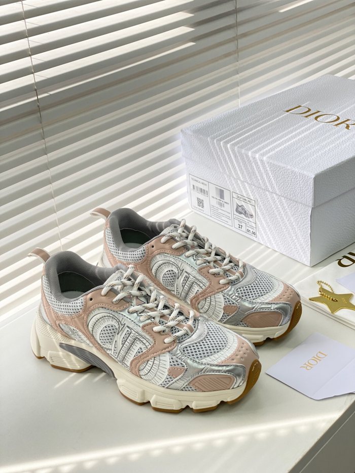 NIGO Dior Chrono Women's Colorblock Round Toe Mesh Fabric Lace-Up Sneakers Shoes #nigo72239