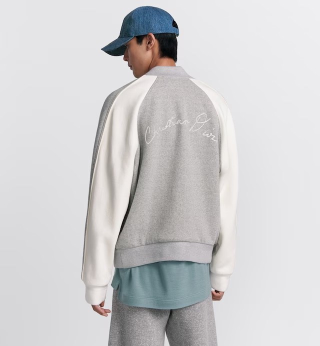 NIGO Dior Men's Fall And Winter Embroidery Pattern Single Breasted Round Neck Gray Cotton Long Sleeved Jacket #nigo72232