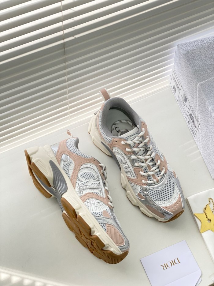 NIGO Dior Chrono Women's Colorblock Round Toe Mesh Fabric Lace-Up Sneakers Shoes #nigo72239