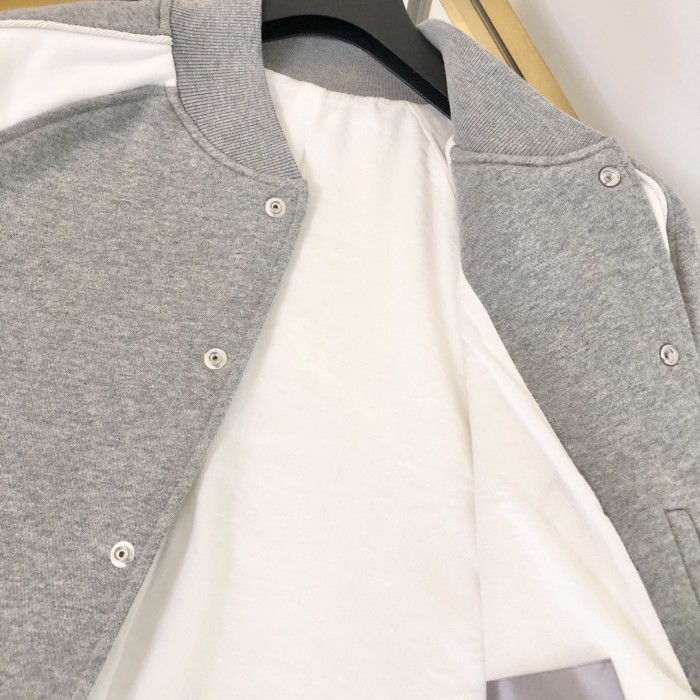 NIGO Dior Men's Fall And Winter Embroidery Pattern Single Breasted Round Neck Gray Cotton Long Sleeved Jacket #nigo72232