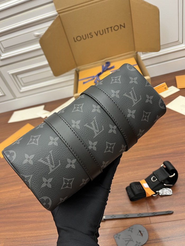 NIGO Louis Vuitton Men's  Keepall Bandoulière 25 Classic Old Flower Adjustable Removable Strap Leather Shoulder Crossbody Handbag Bag Bags #nigo72243