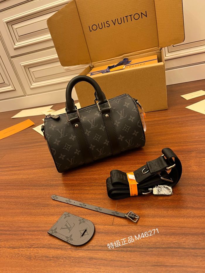 NIGO Louis Vuitton Men's  Keepall Bandoulière 25 Classic Old Flower Adjustable Removable Strap Leather Shoulder Crossbody Handbag Bag Bags #nigo72243