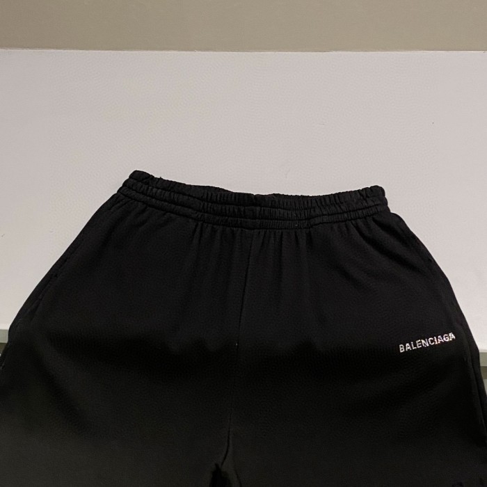 NIGO Balenciaga Men's Summer Hot Drill Logo Letter Print Black Cotton Shorts Pants #nigo72272