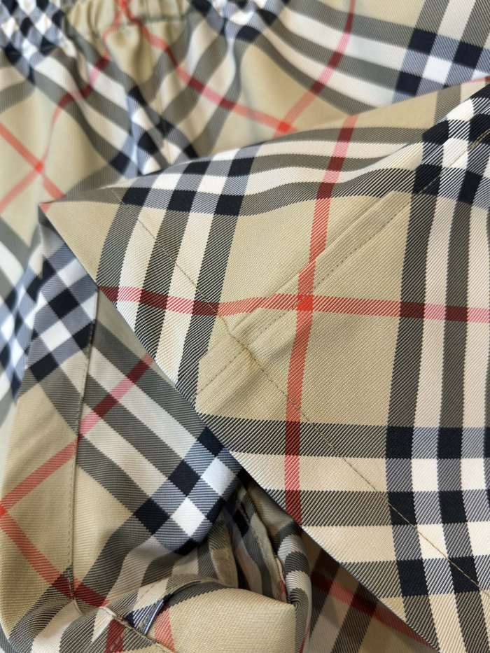 NIGO Burberry Women's Summer Check Print Drawstring Elastic Straight Casual Shorts #nigo72294