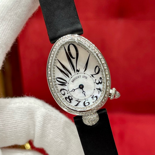 NIGO Breguet Reine De Naples Automatic Mechanical Movement Women's Watch Diamond Black Strap Luxury Watches  #nigo71337