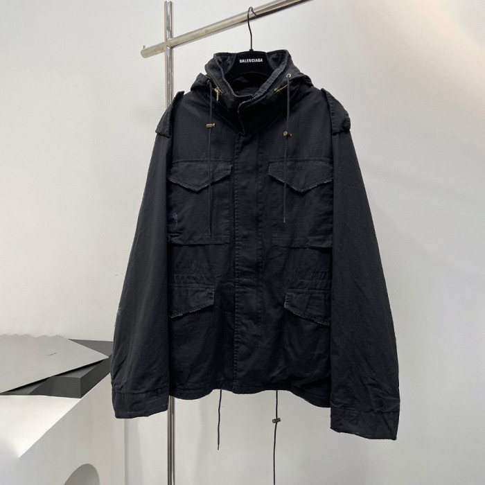 NIGO Balenciaga Men's Spring And Autumn Multi-Pocket Zipper Cotton Solid Color Loose Hooded Coat Jacket Ngvp #nigo8687