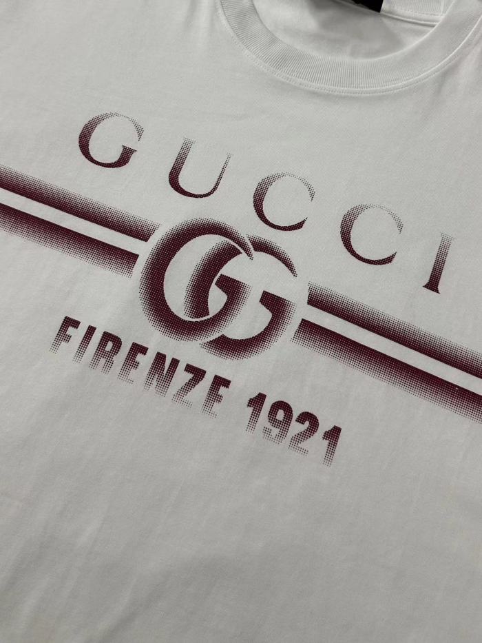 NIGO Gucci Men's Summer Letter Logo Print White Round Neck Short Sleeve T-Shirt #nigo72297