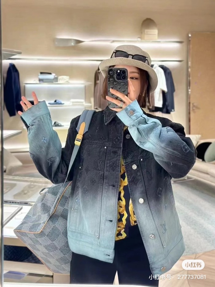 NIGO Louis Vuitton Men's Spring/summer Tie-dye Embroidery Gradient Denim Suit Lapel Jacket Straight Leg Pants Set  #nigo72323