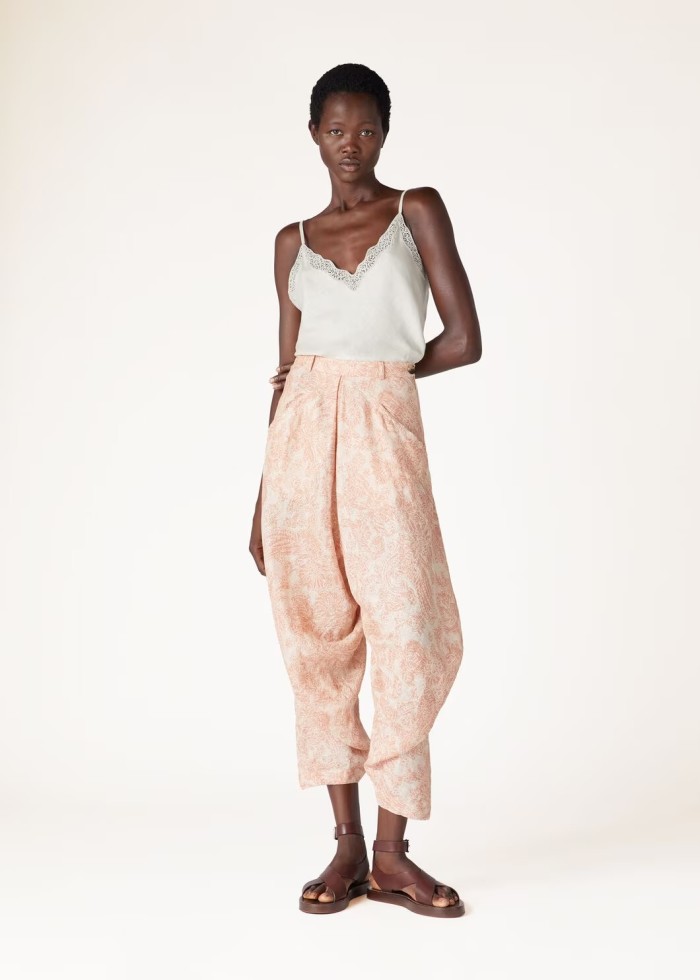 NIGO Loro Piana Women's Spring/Summer Helmer Floral Print Loose Casual Solid Color Linen Lantern Pants Ngvp #nigo8741