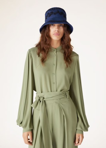 NIGO Loro Piana Women's Spring Summer Autumn Solid Color Single Breasted Silk Sheryl Shirt Casual Tie Pleated Gralan Pants Suit Set Ngvp #nigo8742