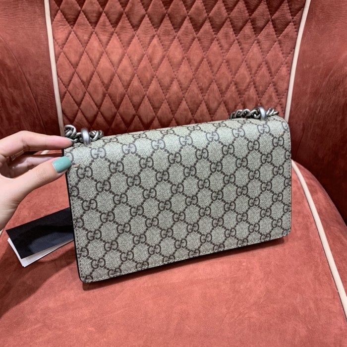 NIGO Gucci Women's Tiger Drill Buckle Double G Old Flower Full Print Canvas Patchwork Leather Flap Shoulder Crossbody Bag Bags #nigo72312