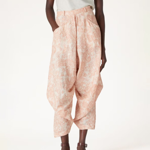 NIGO Loro Piana Women's Spring/Summer Helmer Floral Print Loose Casual Solid Color Linen Lantern Pants Ngvp #nigo8741