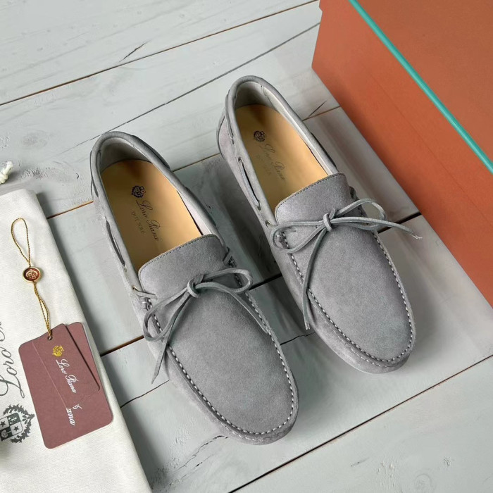 NIGO Loro Piana Men's Solid Color Suede Leather Pendant Flat Loafers Shoes #nigo72345
