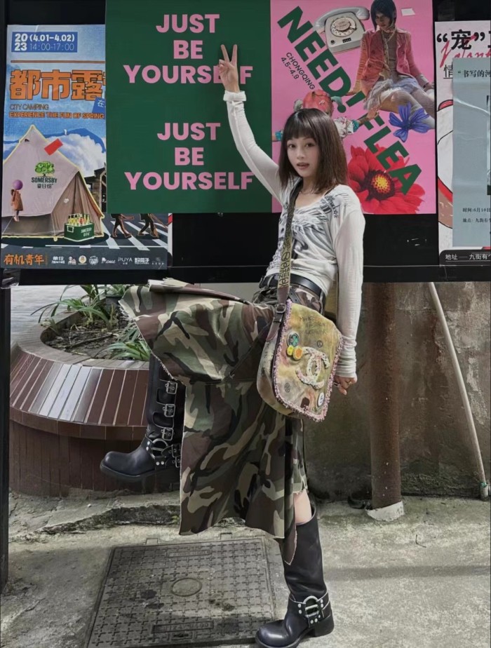 NIGO Chanel Women's Small Fragrance Embroidery Letter Graffiti Canvas Shoulder Crossbody Bag Bags #nigo72335