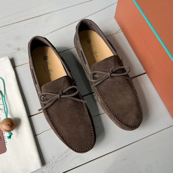 NIGO Loro Piana Men's Solid Color Suede Leather Pendant Flat Loafers Shoes #nigo72345