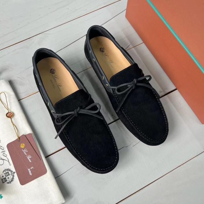 NIGO Loro Piana Men's Solid Color Suede Leather Pendant Flat Loafers Shoes #nigo72345