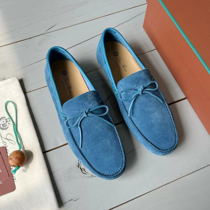 NIGO Loro Piana Men's Solid Color Suede Leather Pendant Flat Loafers Shoes #nigo72345