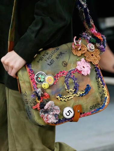NIGO Chanel Women's Small Fragrance Embroidery Letter Graffiti Canvas Shoulder Crossbody Bag Bags #nigo72335