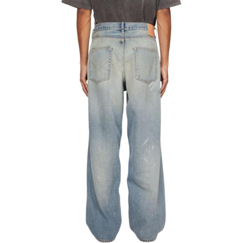 NIGO Acne Studios Men's Four Seasons Solid Color Graffiti Aged Straight Leg Loose Low Waist Wide Leg Denim Pants Ngvp #nigo8745