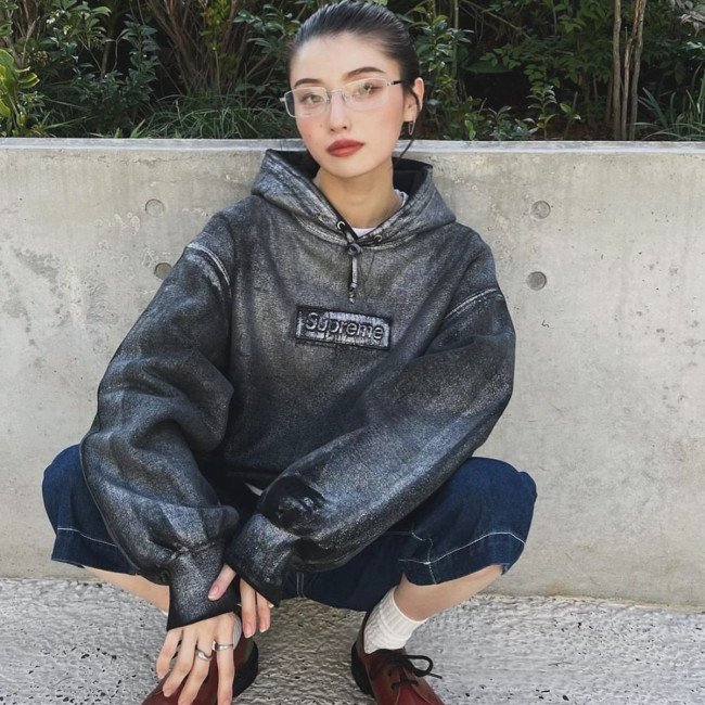 NIGO Supreme x MM6 Maison Margiela Men's And Women's Spring And Fall Paint Do Old Gradient Logo Hoodie Hooded Sweatshirt Casual Loose High Street Trend Tops  #nigo71347