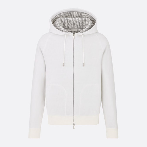 NIGO Dior Men's Autumn/Winter Monogrammed Lined Solid Color Wool Blend Hooded Zip-Up Jacket #nigo72348