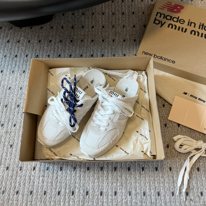 NIGO MiuMiu Men's and Women's Casual Leather Mesh Double Lace Lacing Slippers Shoes #nigo72344
