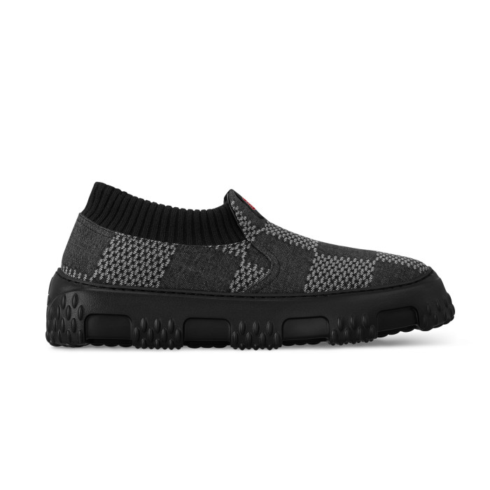 NIGO Louis Vuitton Men's Spring And Fall Round Toe Overshoes Plaid Print Pattern Slip-on Casual Shoes #nigo72381