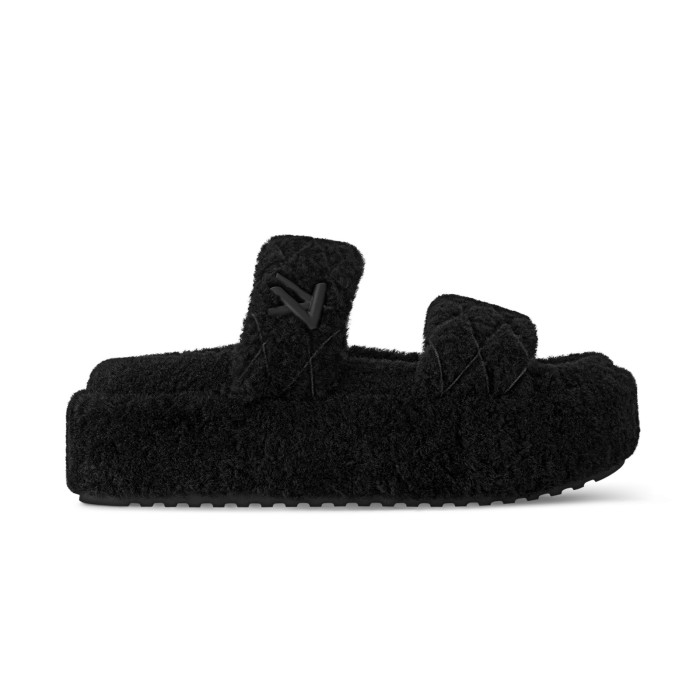 NIGO Louis Vuitton Women's Summer Wool Leather Upper Letters Metal Decoration Flat Bottom One Slipper Sandals Shoes #nigo72379