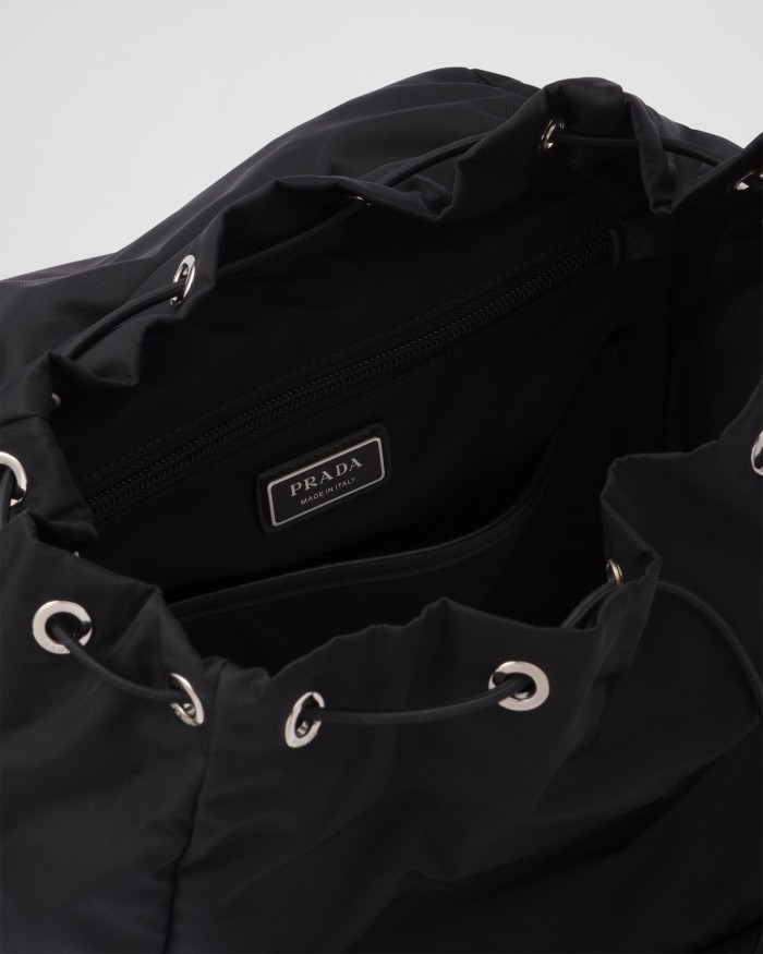 Prada Men's Cowhide Shoulder Bag Flap Drawstring Metal Logo Fashion Large Capacity Backpack Bags  #nigo71352