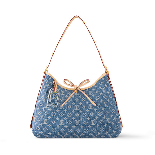 NIGO Louis Vuitton Women's Blue Monogram Printed Adjustable Strap Canvas Leather Tote Shoulder Bag Bags #nigo72396