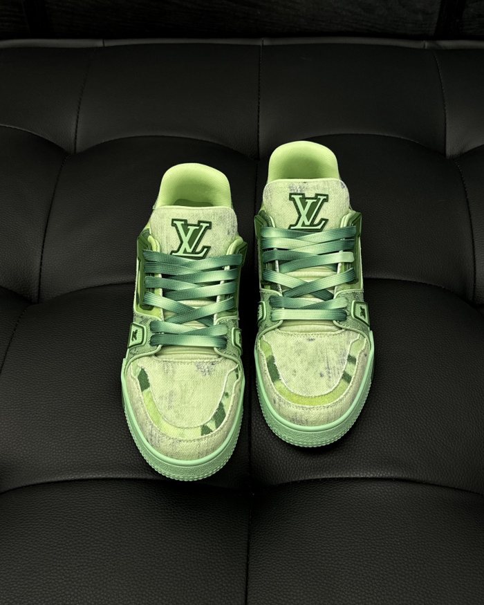 NIGO Louis Vuitton LV Trainer Men's Gradient Lace Up Denim Low Top Lace Up Board Shoes Sneakers #nigo72383