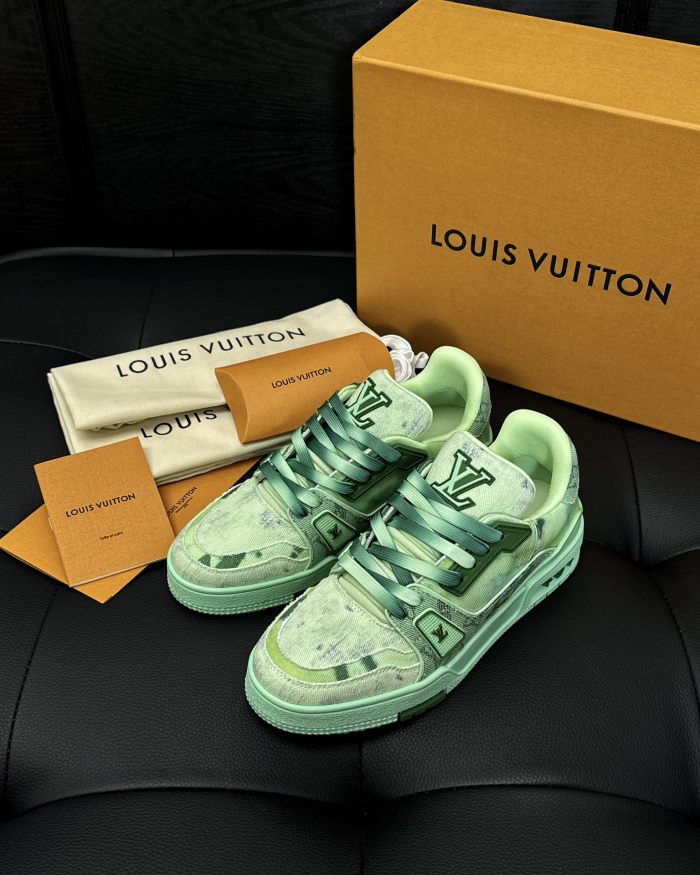 NIGO Louis Vuitton LV Trainer Men's Gradient Lace Up Denim Low Top Lace Up Board Shoes Sneakers #nigo72383