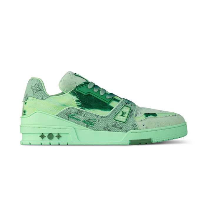 NIGO Louis Vuitton LV Trainer Men's Gradient Lace Up Denim Low Top Lace Up Board Shoes Sneakers #nigo72383
