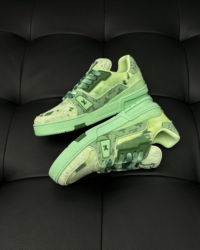 NIGO Louis Vuitton LV Trainer Men's Gradient Lace Up Denim Low Top Lace Up Board Shoes Sneakers #nigo72383