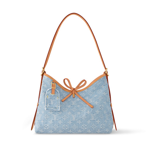 NIGO Louis Vuitton Women's Blue Monogram Printed Adjustable Strap Canvas Leather Tote Shoulder Bag Bags #nigo72396