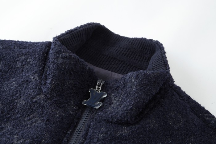 NIGO Louis Vuitton Men's Spring and Autumn Logo Full Print High Collar Wool Long Sleeve Jacket #nigo72412