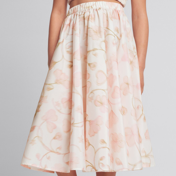 NIGO Dior Kid's Summer Floral Print Short Chiffon Top Casual Long Half-body Skirt Set #nigo31315