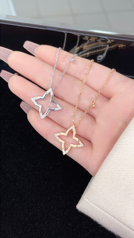 NIGO Louis Vuitton OMBRE BLOSSOM Women's Star Silhouette Diamond Set Solid Color Necklace Jewelry #nigo72399