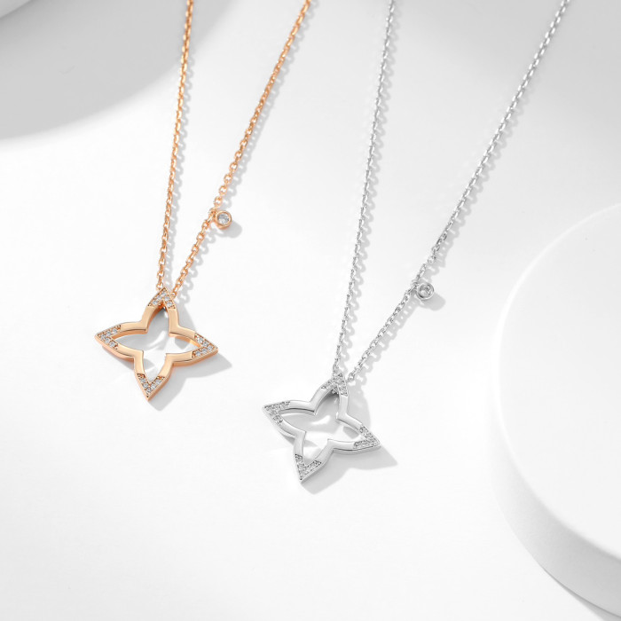 NIGO Louis Vuitton OMBRE BLOSSOM Women's Star Silhouette Diamond Set Solid Color Necklace Jewelry #nigo72399