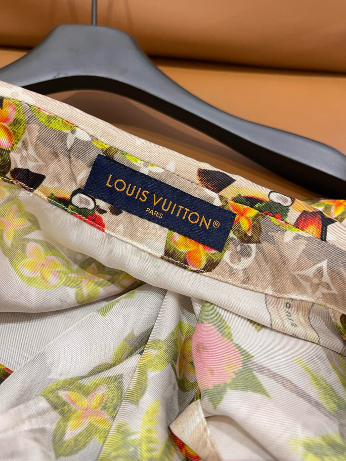 NIGO Louis Vuitton Men's Summer Floral Beach Print Single Breasted Short Sleeve Shirt Elasticated Waist Shorts Set Suit #nigo72421