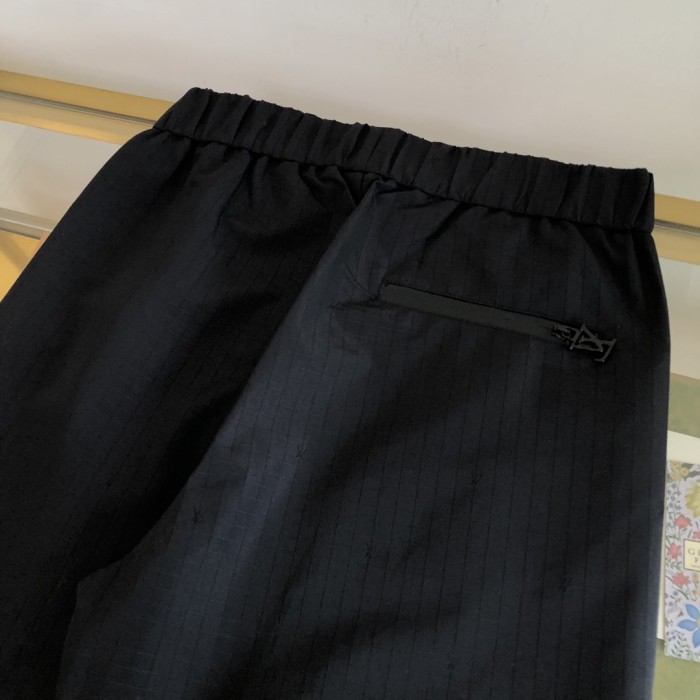 NIGO Louis Vuitton Men's Spring and Fall Black Dark Logo Print Elastic Waist Cotton Pants #nigo72427