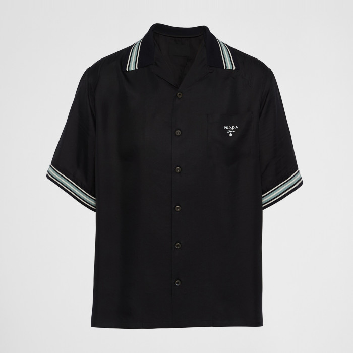 NIGO Prada Men's Summer Logo Printed Single Breasted Short Sleeve Shirt Casual Fashion Shorts Set Suit #nigo72428