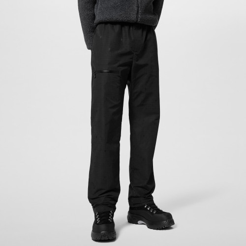 NIGO Louis Vuitton Men's Spring and Fall Black Dark Logo Print Elastic Waist Cotton Pants #nigo72427