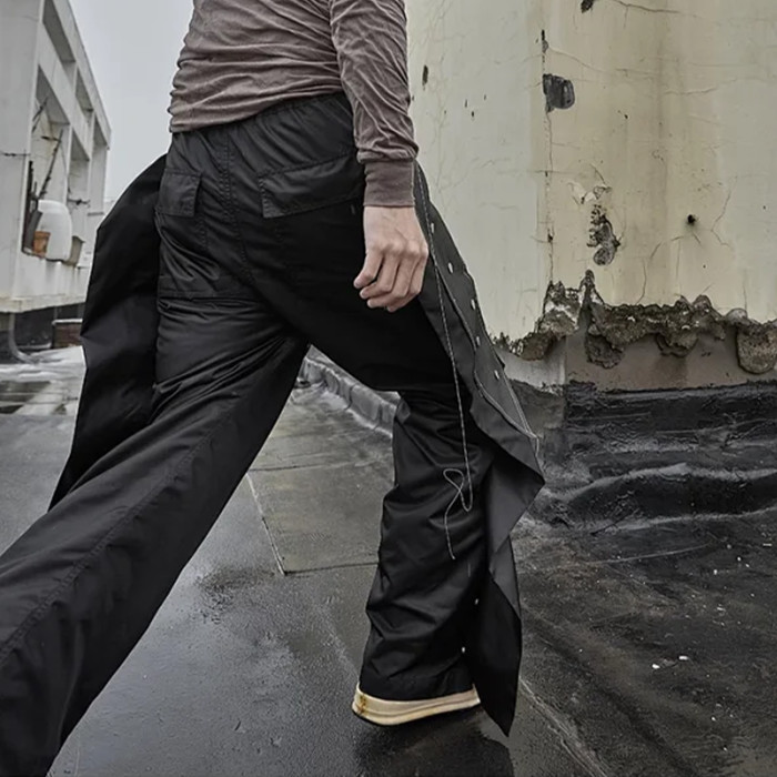 NIGO Rick Owens Men's Four Seasons Dark Line Button Workwear Pants Loose Retro Trend Drawstring Straight Leg Pants Ngvp #nigo8779