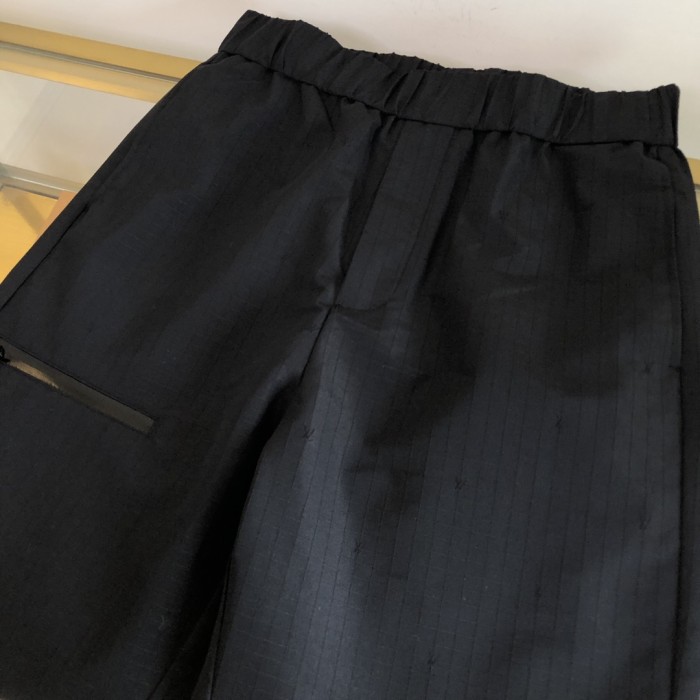 NIGO Louis Vuitton Men's Spring and Fall Black Dark Logo Print Elastic Waist Cotton Pants #nigo72427