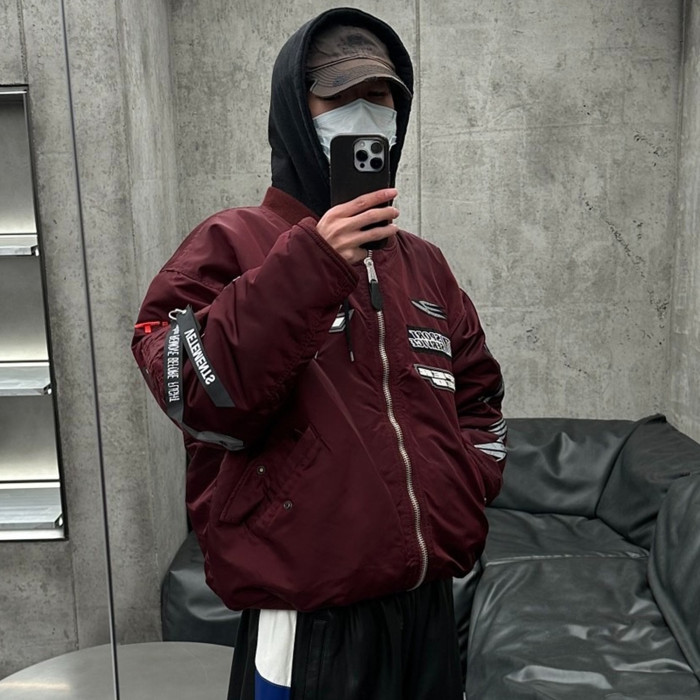 NIGO Vetements Men's Autumn And Winter Racing Suit Warm Air Force Jacket High Street Zipper Jacket Colorblocking Fashion Jacket Ngvp #nigo8782