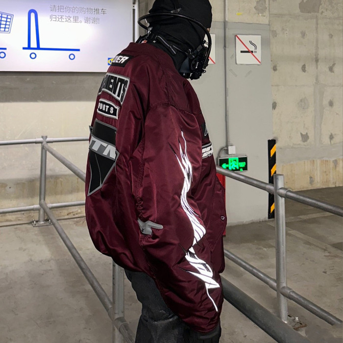 NIGO Vetements Men's Autumn And Winter Racing Suit Warm Air Force Jacket High Street Zipper Jacket Colorblocking Fashion Jacket Ngvp #nigo8782