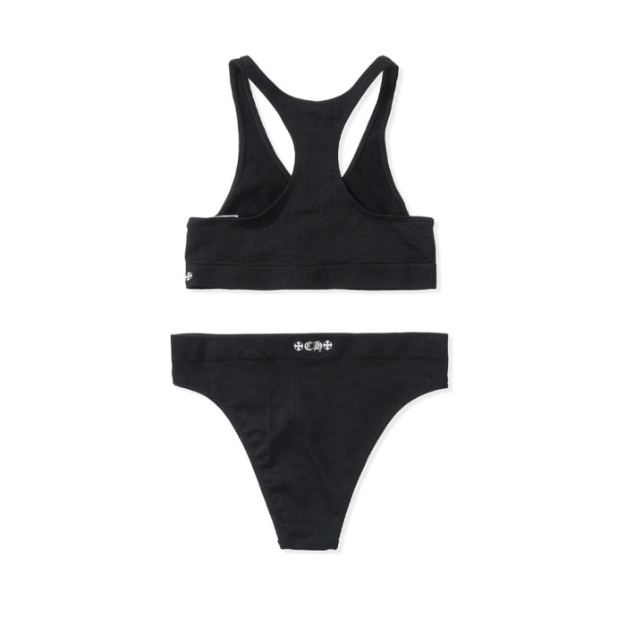 NIGO Chrome Hearts Women's Summer Solid Color Knit Sports Underwear Set #nigo72444