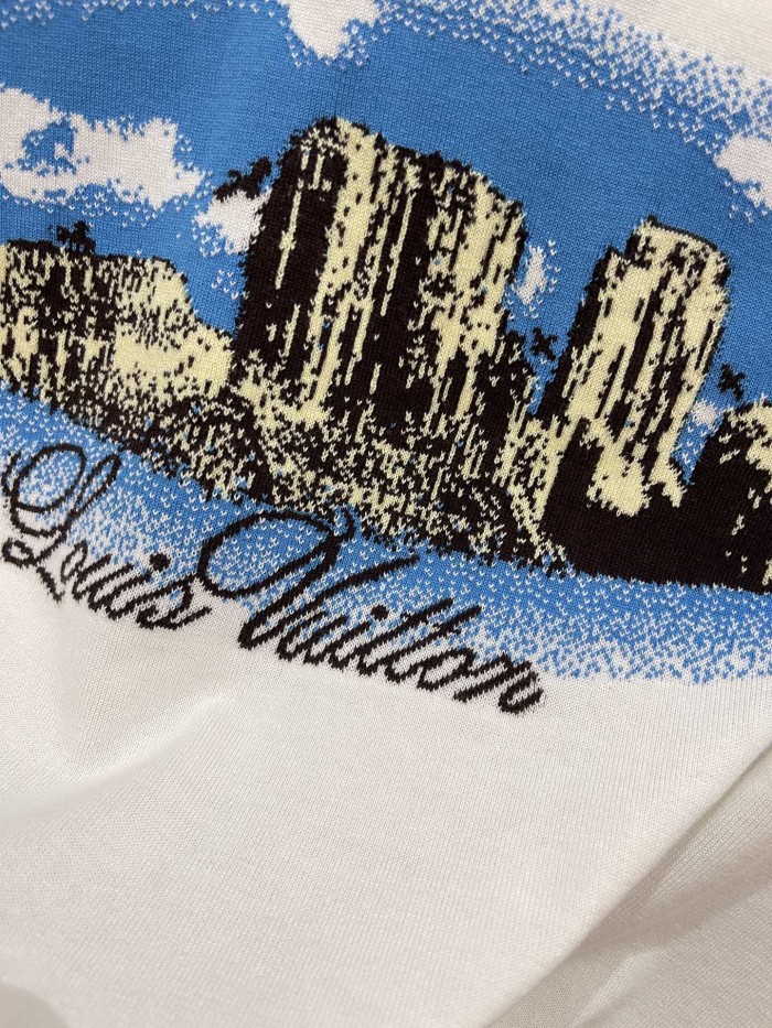 NIGO Louis Vuitton Men's Summer Monogram Printed White Round Neck Cotton Short Sleeve T-Shirt #nigo72455
