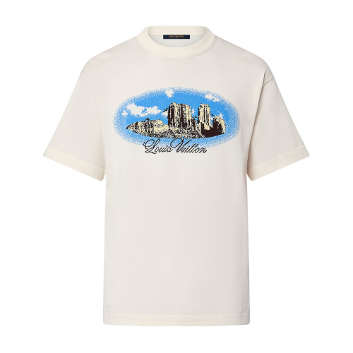 NIGO Louis Vuitton Men's Summer Monogram Printed White Round Neck Cotton Short Sleeve T-Shirt #nigo72455